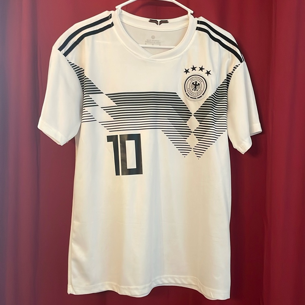 Men’s Germany Soccer/Football Jersey, White with black detail
